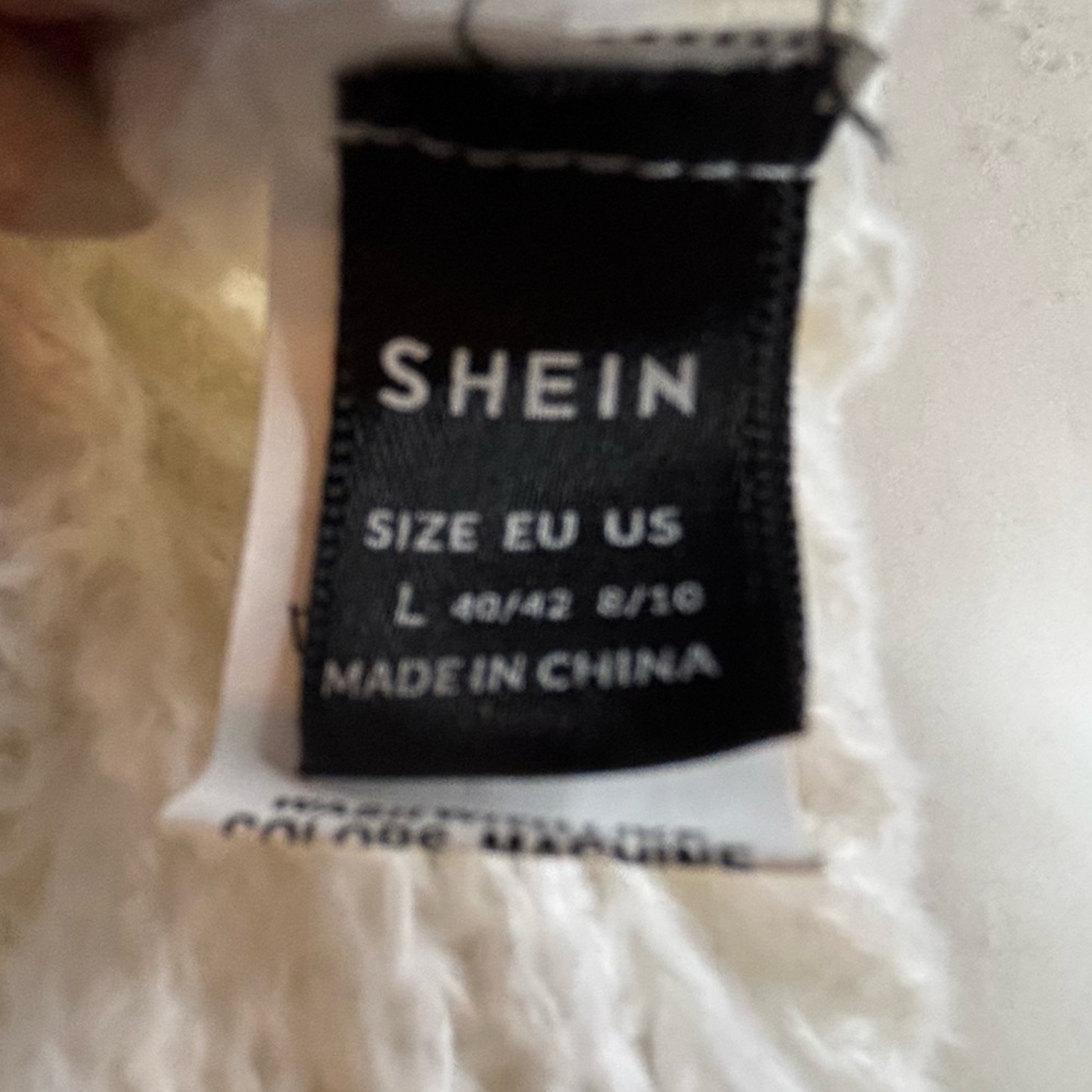 SHEIN | NWOT size large |  White Women's Sweater bolero. Chunky knit - Picture 8 of 12